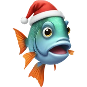 Fish with Santa hat sticker