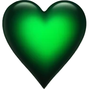 Half black and Green heart sticker