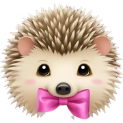 hedgehog with a pink bow sticker