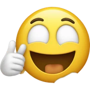 smiling emoji with thumbs up in it's nose sticker
