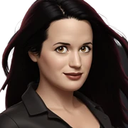 smiling girl with black hair sticker