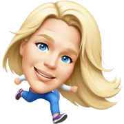 Girl long blonde hair running sticker