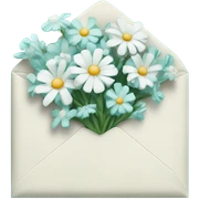 tiffany envelope with white flowers sticker
