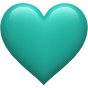 Teal heart sticker