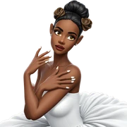 dark beauty in white dress sticker