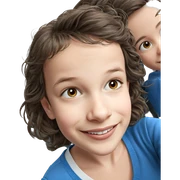 smiling girl with brown hair sticker