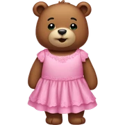Bear in dress pink sticker