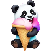 Panda eating ice cream sticker