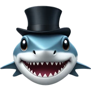 Shark with a top hat sticker