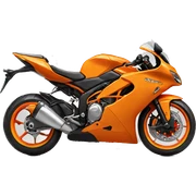Orange modern supersport motorcycle sticker
