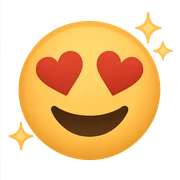 face with heart eyes and sparkles emoji, digital illustration sticker