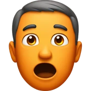 surprised expression on orange背景 sticker