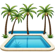 Pool mit Palmen  sticker
