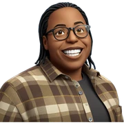 smiling male in glasses sticker