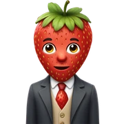 Strawberry with hair  sticker