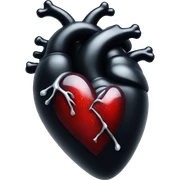 Anatomical black heart with white sparkles sticker
