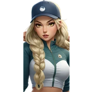 blonde girl in baseball cap sticker