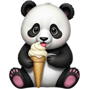 Panda eating ice cream sticker