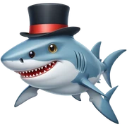 Shark with a top hat sticker