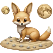 fennec on the moon sticker