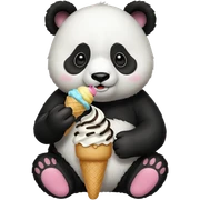 Panda eating ice cream sticker