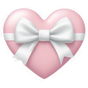 Pastel pink heart with white bow sticker