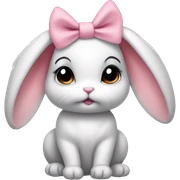 Baby bunny with coquette bow on ear sticker