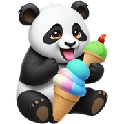 Panda eating ice cream sticker