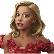 blonde girl in floral dress sticker
