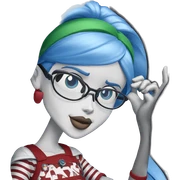 blue haired girl with glasses sticker