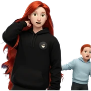 girl and boy with red hair sticker