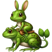 Frog riding rabbit sticker