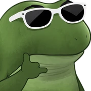 bufo the frog with sunglasses, chilling on a sunny weekend sticker