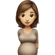 Brown hair girl pregnant  sticker