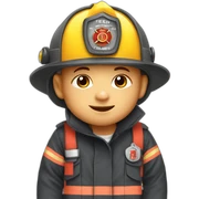 a baby fire fighter sticker
