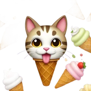 Cat eating ice cream  sticker