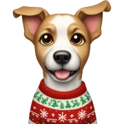 Dog wearing Christmas sweater  sticker