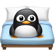 Penguin in bed sticker