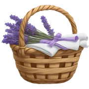 Basket of linens and lavender  sticker