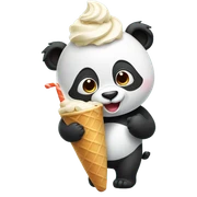 Panda eating ice cream sticker