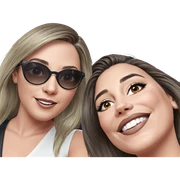 girls in stylish sunglasses sticker