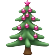 Christmas tree with pink ornaments  sticker