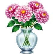 Light dahlia bouquet in crystal vase sticker