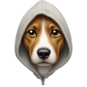Dog wearing hoodie sticker