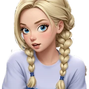 blonde girl with blue eyes sticker