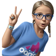 girl in blue shirt sunglasses sticker