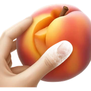 Licking peach sticker