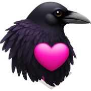 Raven in hot pink heart sticker