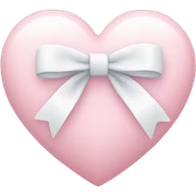 Pastel pink heart with white bow sticker