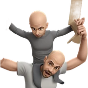 bald man carrying something sticker
